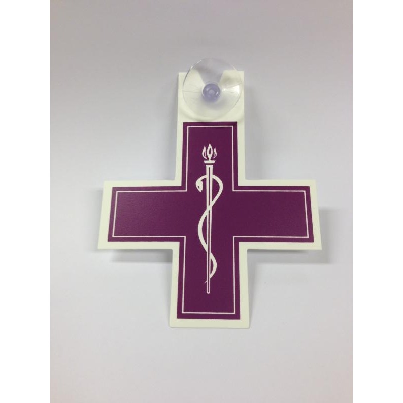 Caducée (croix) avec ventouse & plaque pour le corps médical - Meditek