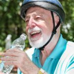 Active Senior Drinks Water